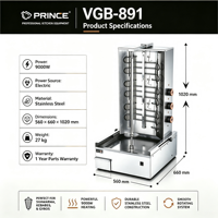 Machine à brochettes de kebab électrique commerciale et gril rotatif vertical pour shawarma, idéal pour les snack-bars
