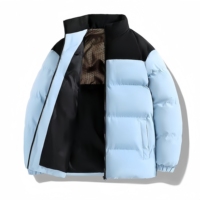 Blouson matelassé Off White noir à col montant pour homme, fermeture éclair, manteau d'hiver chaud avec poches latérales obliques