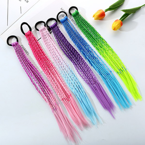 Accessori per capelli per bambini da commercio estero: trecce <span class=keywords><strong>colorate</strong></span> in fibra chimica a doppia trama, con cordino intrecciato - Product Image 1