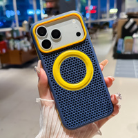 Étui de téléphone magnétique avec logo personnalisé pour iPhone 13-18 Series, étui en maille à forte aspiration 2800GS avec revêtement anti-traces de doigts