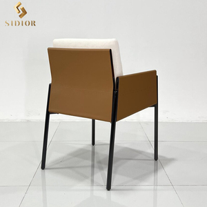 Stile europeo in velluto moderno pelle nordica sedia da pranzo poltrona per soggiorno - Product Image 5