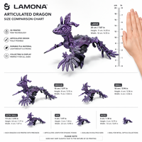 Jouet anti-stress dragon articulé imprimé en 3D, PLA écologique biodégradable, pour TDAH, vente en gros, jouet dragon imprimé en 3D