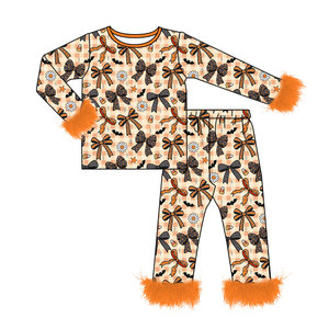 Conjunto de Ropa de Dormir Personalizada para Bebés Niñas, Diseño de Halloween con Motivo de Maíz Dulce, Pijama Coqueta, Ropa de Boutique para Niñas Pequeñas - Product Image 1