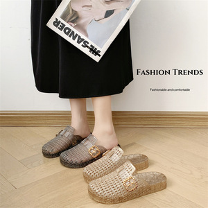Pantuflas Transparentes Baotou para Mujer, Estilo Veraniego Moderno con Diseño Calado, Aptas para Damas - Product Image 2