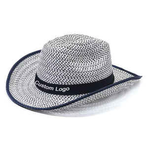 Wholesale Custom Logo Cowboy Straw <b>Hat</b> - Breathable Woven <b>Western</b> Sun <b>Hat</b> with Ribbon - Product Image 3