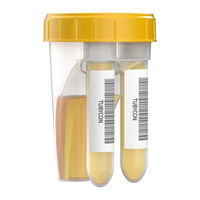 Vaso de Recolección de Orina Doble No Estéril de 60 ml Sin Agujas con 2 Tubos Desmontables de 9 ml, Contenedor de Muestras para Transporte de Muestras