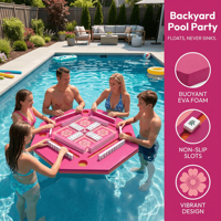 Tapis flottant octogonal portable et pliable, style américain, pour jeu de Mahjong flottant, en matériau EVA écologique, pour divertissement aquatique et poker.