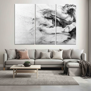 Abstract Gray Smoke Printed <b>Canvas</b>: Modern Minimalist <b>Wall</b> Art,SET OF 3 <b>CANVAS</b> - Product Image 3