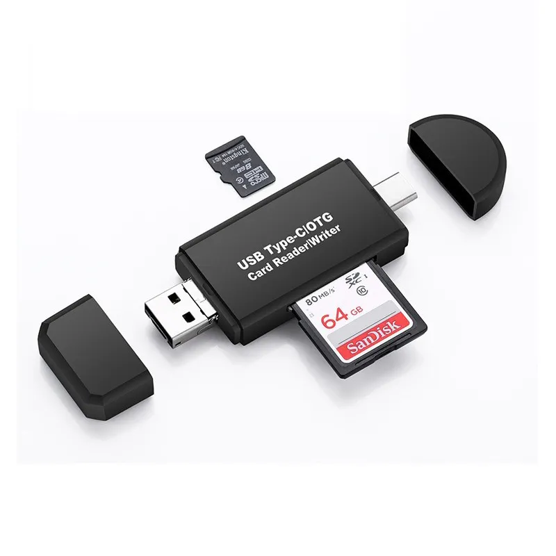 Hoge Snelheid Twee Kaartsleuven Mobiele Pc Otg Tf/Sd Reader Usb 2.0 Multifunctionele Kaartlezer Adapter Adapter