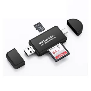 عالية السرعة فتحتين للبطاقات المحمولة الكمبيوتر المحمول OTG TF / SD قارئ USB 2.0 محول ومحول قارئ البطاقة متعددة الوظائف