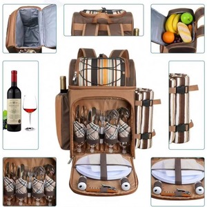 Muestra Gratis: Mochila Nevera para Picnic para 4 Personas con Bolsa Térmica Aislada a Prueba de Fugas, Porta Vino, Manta de Lana y Juego de Cubiertos - Product Image 2