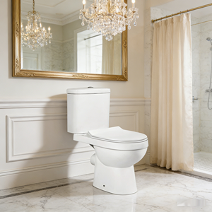 WC commercial à siphon en P, deux pièces, à fixation murale, en céramique, facile à nettoyer, avec réservoir intégré, à prix avantageux - Product Image 4