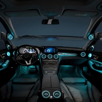 Kit d'éclairage d'ambiance 64 couleurs pour Mercedes-Benz Classe C GLC, éclairage LED intérieur, garniture de grille de ventilation, mise à niveau des haut-parleurs