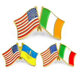 Broche en métal émaillée dure ou souple avec drapeau de pays (Russie, Allemagne, Pays-Bas, Italie, Suisse, Autriche, Pologne, Portugal, France) - Product Image 2