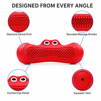 Jouet pour chien en caoutchouc rouge, durable, interactif et résistant, pour l'entraînement et le nettoyage des dents