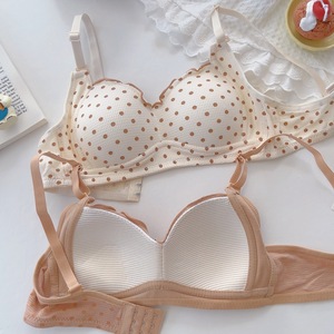 Adolescent Fille Dot Print Bras Sans Couture Dentelle Sport Sous-Vêtements Mince D'été Petite Taille Étudiante Fil Soutien-Gorge Gratuit - Product Image 4