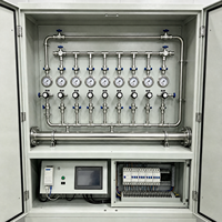 Gabinete Mezclador de Gases Múltiples, Sistema de Mezcla de Nitrógeno, CO2 y Oxígeno, hasta 8 Entradas de Gas, Reguladores GPNJD, Pantalla Táctil MCGS