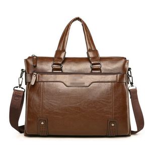 Échantillon gratuit : Sacoche d'ordinateur en polyester épais, marron, ciré, pour homme, idéale pour les voyages d'affaires – Prix compétitif - Product Image 1