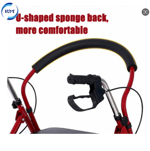 Déambulateur à roulettes avec sièges, aide à la marche portable pour adultes, équipements de rééducation - Product Image 2
