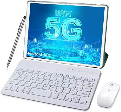 אנדרואיד Tablet 10 אינץ, לוח עם מקלדת עכבר 4GB RAM 64GB ROM/128GB, אנדרואיד 10.0, כפולה ה-SIM 4G, 8MP מצלמה, 8000mAh