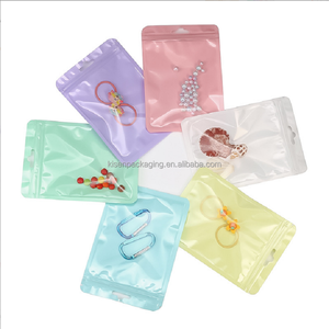 Stock 6*10cm Sachet refermable pour macarons, auto-scellant, mini sac ziplock, membrane perlée colorée, impression en gravure pour accessoires de mode - Product Image 6