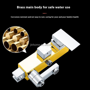 Direkt vom Hersteller CE-Zertifiziertes Badezimmer-Duschsystem 4-Funktionen Galvanisiertes Regenduschset Messing-Duscharmatur - Product Image 2