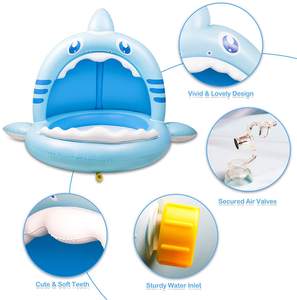 <span class=keywords><strong>Fontaine</strong></span> d'eau gonflable en PVC en forme <span class=keywords><strong>de</strong></span> requin avec parasol, jouet aquatique pour enfants, tapis d'arrosage pour pelouse extérieure - Product Image 4