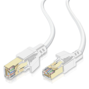 สายเคเบิลสื่อสารไวท์แคท 8 ความเร็ว 40Gbps ผลิตจากทองแดงบริสุทธิ์ 28AWG สายอีเธอร์เน็ต SFTP หุ้มด้วย PVC หัวต่อ RJ45-RJ45 สายแพทช์คอร์ด - Product Image 5