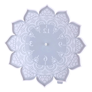 Moule en silicone pour dessous de verre et support de présentation à motif mandala en résine cristalline, pour ornements, décoration intérieure DIY, moule rond pour horloge - Product Image 1