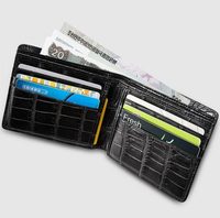 Dompet Pendek Kulit Buaya Desainer Mewah untuk Pria, Pabrik Dompet dari Cina