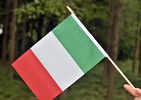 Expédition rapide Nouvelle drapeau italienne miniature en bois à tenir à la main pour les défilés sportifs, les fêtes et les décorations de festivals