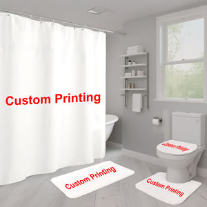 モダンなヒョウ柄の浴室用シャワーカーテンセット4ピースポリエステルバスラグセット家庭用ラグ付き - Product Image 6