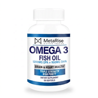 Capsules d'huile de poisson oméga 3 en gélules molles 1200 mg EPA 900 mg DHA Sans gluten Complément alimentaire pour adultes