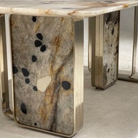Marbre blanc de luxe du Brésil Patagonia pour la décoration de la maison et des hôtels, table à manger moderne, table basse