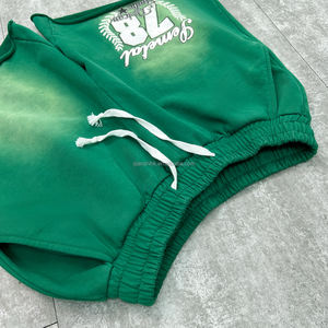 Shorts grande taille en coton de haute qualité avec bords bruts Shorts en éponge française surdimensionnés imprimés Shorts de basket-ball pour hommes lavés à l'acide - Product Image 5