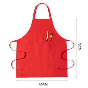 Delantal de cuello de algodón personalizado de alta gama, estilo retro, impermeable y resistente al aceite para limpieza, con logotipo imprimible transfronterizo y bordado. - Product Image 2