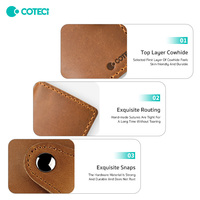 COTECi dompet RFID kulit asli, untuk perjalanan mewah memblokir pemegang kartu kredit dompet RFID saku depan ramping minimalis