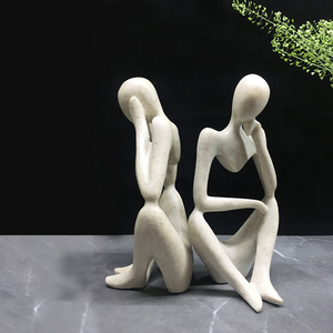 Nuevos productos de venta caliente, estatuas de pensador y esculturas de <span class=keywords><strong>hombre</strong></span> <span class=keywords><strong>pensante</strong></span>, modelo de artesanía de resina, figuritas coleccionables personalizadas - Product Image 6