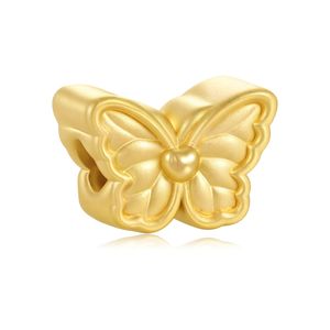 Bracelet perlé papillon violet en émail fluorescent or pur 24 carats style mignon, accessoires et composants de bijoux haut de gamme - Product Image 2