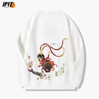 Sweat-shirt à capuche brodé lourd Wukong Monkey King, 100% coton, pull épais, personnalisable, unisexe, style chinois, hiver, ample