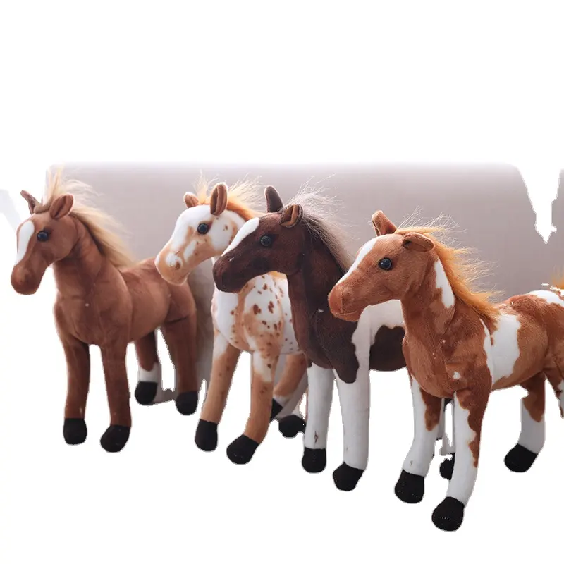 Simulation Horse Plush Toys Cute Staffed Animal Zebra Doll Soft Realistic Horse Toy Kids Birthday Gift