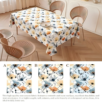 Nappes de table en PVC de luxe rétro, motif feuilles colorées peintes à la main, imperméables, rectangulaires, pour la décoration de tables à café et à manger