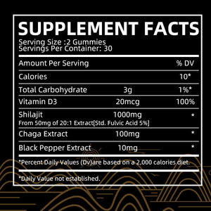 Gomitas de Shilajit Puro para Hombres y Mujeres - Aumento de Energía, Salud Cerebral, Inmunidad - Product Image 5