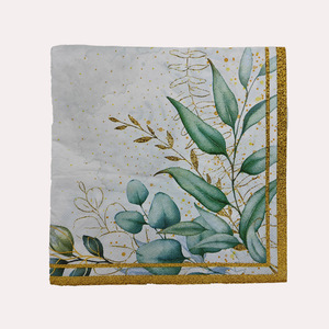 Floral Printed <b>Paper</b> Napkins 330mm Square Disposable For Themed Party Decorations - Product Image 3