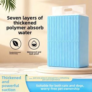 Pañales absorbentes para orina de perro, gruesos, desodorantes, de material no tejido con película de PP y pulpa de celulosa, 100 unidades, barrera para gatos, conejos y mascotas - Product Image 4