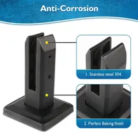 Poteau de clôture en acier inoxydable avec pince de fixation pour verre, pour balcon, terrasse, système de garde-corps en verre sans cadre, robuste et antirouille