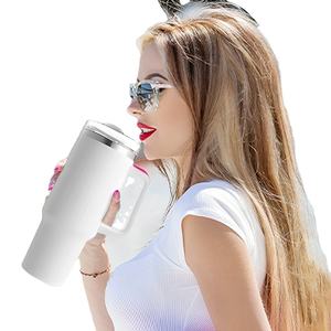 Nuevo Vaso Térmico de Metal con Asa y Tapa, de 40 oz, con Diseño Impreso, de Acero Inoxidable - Product Image 6