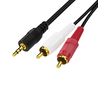 Câble Audio Aux 3.5mm à 2 RCA Jack mâle mâle câble d'extension pour haut-parleur moniteur Microphone conducteurs plaqués or veste en PVC