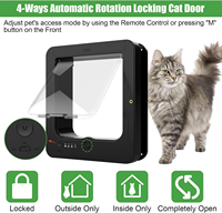 Porte pour animaux de compagnie en plastique avec capteur RFID, technologie intelligente, entrée/sortie contrôlable pour chats et chiens