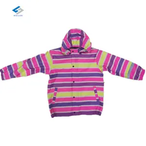 Kids Raincoat Colorful Stripes Rain Coat Pink Waterproof PU Raincoat Rain Jacket for Girls Raincoats for Kids